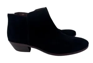 Sam Edelman‎ Ankle Boots Women's Suede Side Zip Pointed Toe Black 8M thumbnail 1