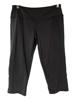 prAna gray capri pants leggings workout athletic‎ women's medium elastic waist thumbnail 1