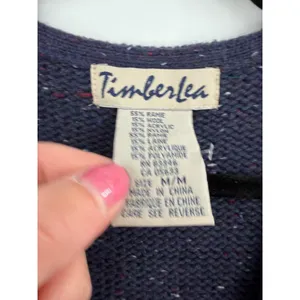 TimberLea Sweater Vest M Blue Snowman Snowflake Zip Up Grandmacore Christmas thumbnail 3