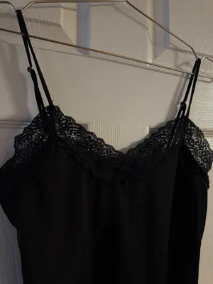 Forever 21 Black Crop Tank Lace M thumbnail 3