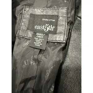 Leather Black Jacket East 5th Size S Vintage 90s thumbnail 4