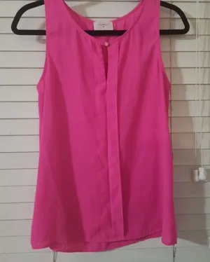 Everly Small Chiffon Key Hole Front Tank Top Blous thumbnail 1