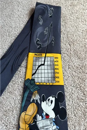 Vintage Disney Mickey Unlimited Corporate Profits Silk Necktie thumbnail 5