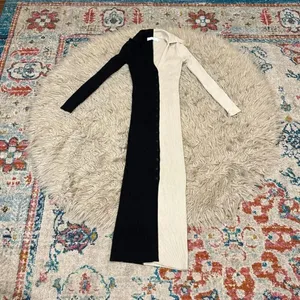 ASTR the Label Colorblock button down Long Sleeve Rib Sweater Dress XS thumbnail 2