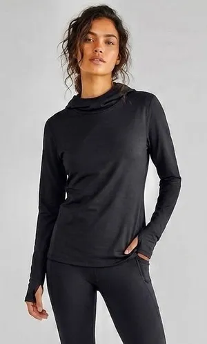 Mono B hoodie Top long Sleeve Black Medium thumbnail 1