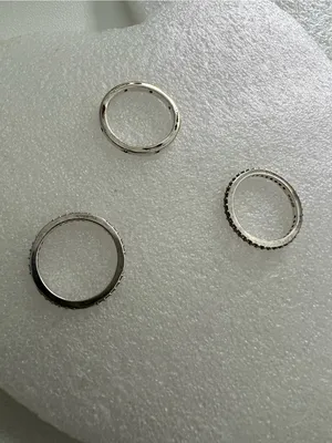 Vintage Style CZ Stack Ring Set 3-Piece Silver Plated Rings US Size 5 thumbnail 7