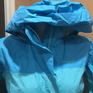 Marmot blue full zip windbreaker hooded jacket thumbnail 4
