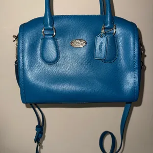COACH Shoulder Bag Crossbody Bag Hand Bag color‎ Blue Leather F33329 U thumbnail 3