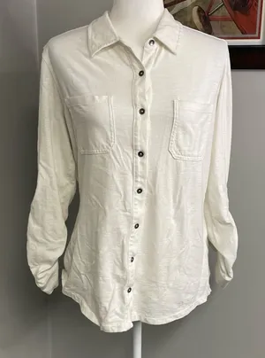 Carhartt Womens white long sleeve button do wn shirt size Large thumbnail 1