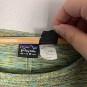 Patagonia high neck green mini dress size medium cotton hiking outdoors thumbnail 3