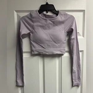 Lululemon Ebb To Street Long Sleep Crop Top Lavender Dew Size 2 thumbnail 2