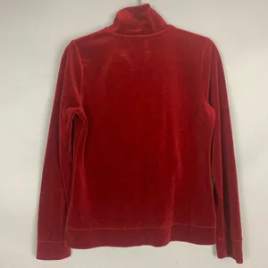 Lauren Ralph Lauren Women’s Medium Velvet Crest Zip Jacket Rich Red Glam Street thumbnail 2