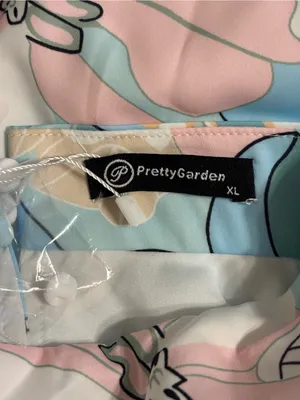 🌸 PrettyGarden Floral Midi Dress XL Blue Pink Sleeveless Mock Neck NWT thumbnail 2