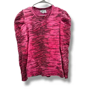 Pam & Gela Tiger Print Sweater Women's XS Pink‎ Casual Statement Top Chic thumbnail 3