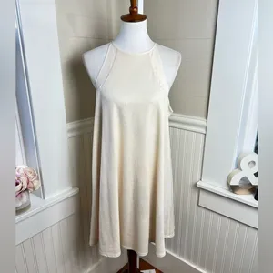 Lila Clothing Co Champagne Shimmer Halter Swing Mini Dress Large thumbnail 11