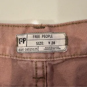 Free People Runaway Distressed Raw Hem Button Fly Shorts Women’s 28 Fig/Mauve thumbnail 5