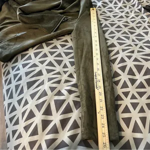 Lulus Wild at Heart Olive Green Vegan Suede Moto Jacket NWT‎ Size S thumbnail 15