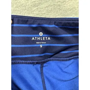 Athleta Women's Chaturanga Striped Blue Leggings Size S‎ Activewear Wicking thumbnail 2