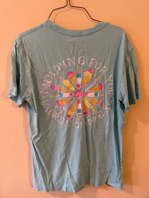 Lauren James Pale Blue Short Sleeve Pocket Tee thumbnail 2