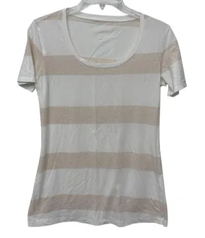 Lululemon Top Short Sleeve T-Shirt‎ Women's 8 ? Striped Round Neck Lightweight thumbnail 1