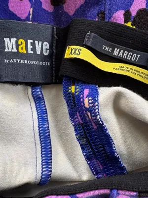Anthropologie Maeve The Margot Kick Flare Crop Pant Purple Floral Size XXS thumbnail 5