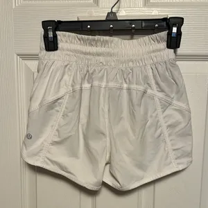 Lululemon Athletica White Athletic Shorts with Flowy Fit thumbnail 2
