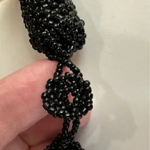 Black Twisted Woven Seed Bead Necklace Goth Whimsigoth Witchy thumbnail 8