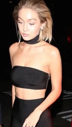 HOUSE OF CB Kiyoko Black Strapless Bandeau Bandage Crop Top Cami thumbnail 1