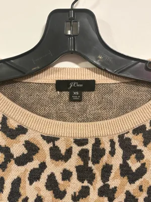 J. Crew Leopard Print Crewneck Sweater - Beige and Black thumbnail 3