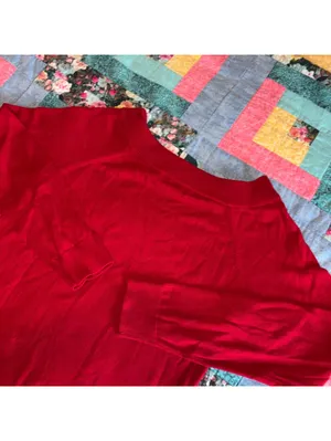 Lauren Ralph Lauren Red Sweater with Leather Buckle Detail, Woman’s Size Large thumbnail 6