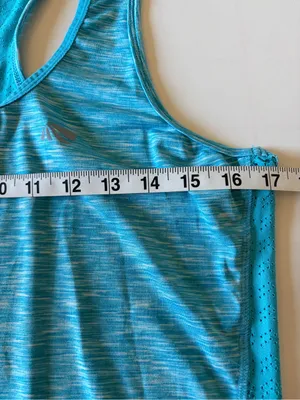 Marika Women's blue Racerback Tank Top Large Scoop Neck Stretch Gym Sleeveless thumbnail 4