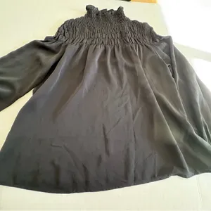 Patrizia Luca smocked high neck long sleeve blouse black thumbnail 8