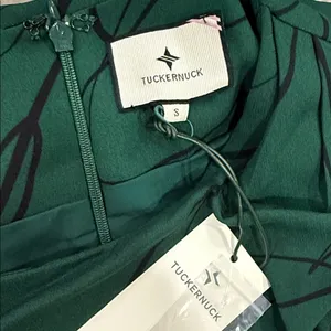 Tuckernuck Pine Twombly Macie Midi Dress S Green Draped NWT thumbnail 5