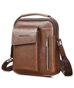 Men's Retro Leather Shoulder Bag Messenger Satchel Casual Crossbody Tote thumbnail 1