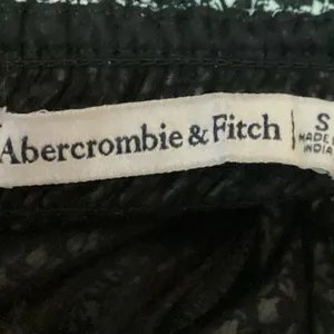 Abercrombie & Fitch Black Floral Square Neck Puff Long Sleeve Crop Top Blouse S thumbnail 3