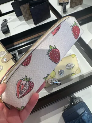 Coach Pencil Case With Strawberry Print thumbnail 1