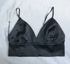 Babaton Aria Black Satin Bra Top - XXS - NWT thumbnail 1