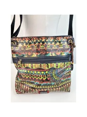 -Sakroots Crossbody Messenger Handbag Purse Boho Mixed Print Travel Shoulder Bag thumbnail 2