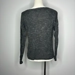 American Eagle Outfitters- Grey Sweater with V-Neck Crosses thumbnail 3