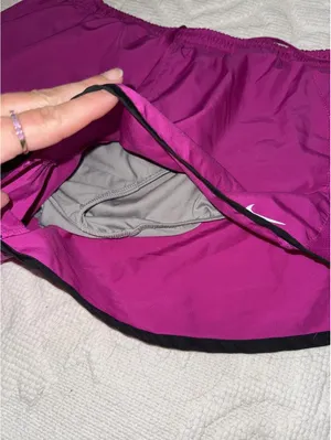 Nike Women's Pink and Purple Shorts thumbnail 2