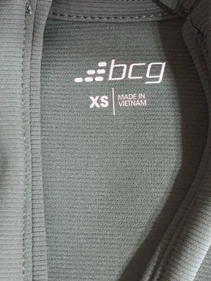 BCG Women's Full Zip Hooded Jacket Pockets Green Relaxed Fit XS Training Green thumbnail 8