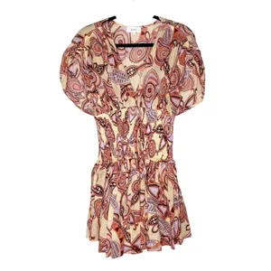 ALC Frank NEW Luna Printed Smocked Mini Dress Deep V-Neck Womens Multicolor Size 2 thumbnail 3
