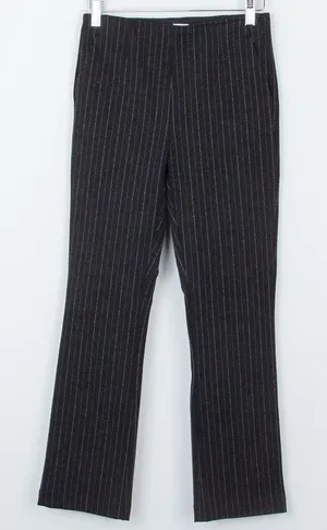 Gap Womens Ponte Crop Flare Pinstripe Pants Size‎ 00 Black Career Professional thumbnail 1
