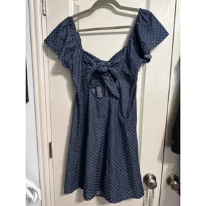 LA Relaxed Eyelet Sundress Chambray Organic‎ Cotton Dress Cottagecore Coquette thumbnail 3