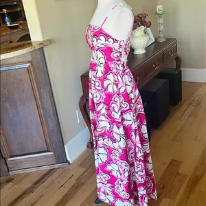 Meet Me in Santorini Magenta Pink Floral Maxi Dress New thumbnail 3