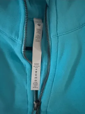 lululemon athletica scuba hooded Bright Turquoise Half-Zip Hoodie thumbnail 2