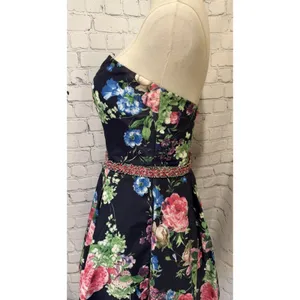 Morilee prom dress Floral navy blue strapless mini dress With Sequin Accents 10 thumbnail 5