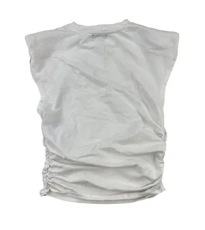 AFRM - Bilie Side Ruched Sleeveless Tank in White thumbnail 3