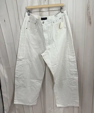 Aeropostale Women’s XXL White Barrel Jeans New thumbnail 1