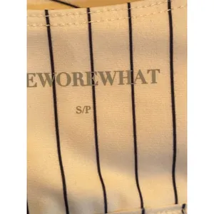 WeWoreWhat Off White Black Pinstripe Cami Bra Top Sports Bra Women's Size S NWT thumbnail 5